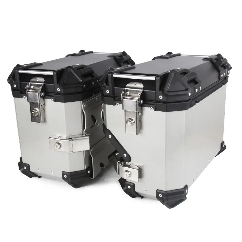 Universal motorcycle 38L aluminum alloy side box anti-drop and anti-collision trunk