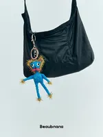 Small yellow banana hand hook lucky cat keychain creative bag pendant merchandise small doll conspicuous bag accessories