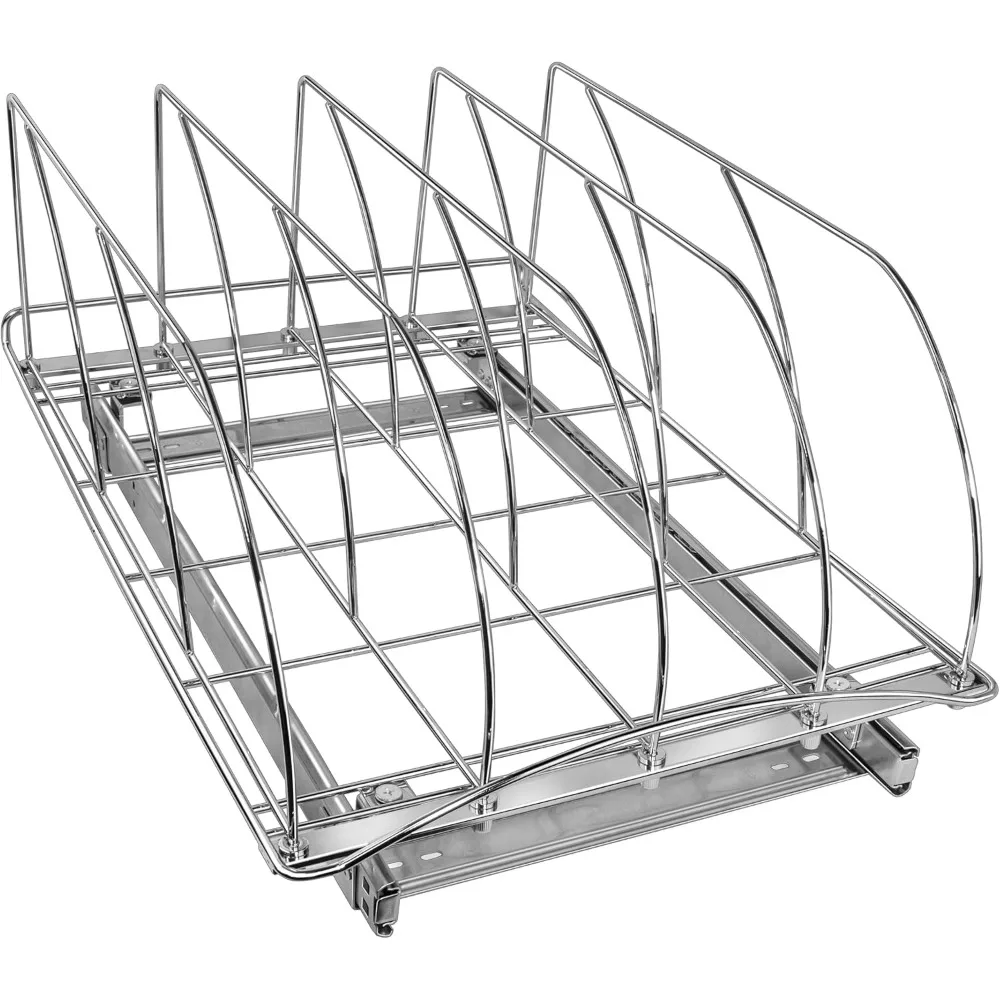 رف منظم المطبخ الاحترافي القابل للسحب لقطع الألواح وأوراق الخبز - كروم عالي التحمل #6