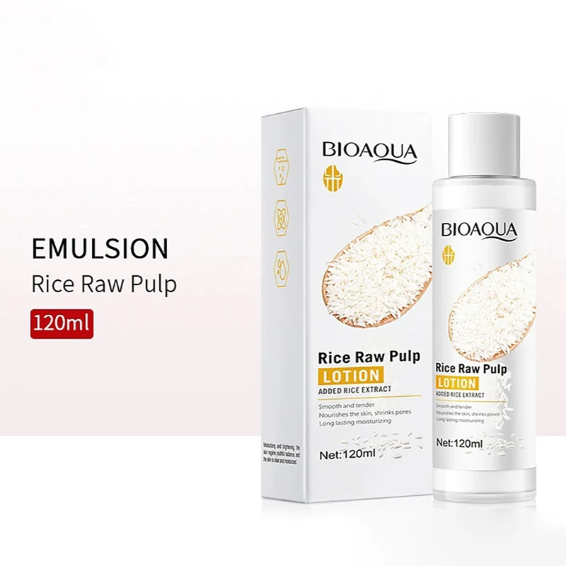 BIOAQUA Whtie Rice Face Lotion Whitening Moisturizing Anti-Aging Facial Serum Essence Skin Care