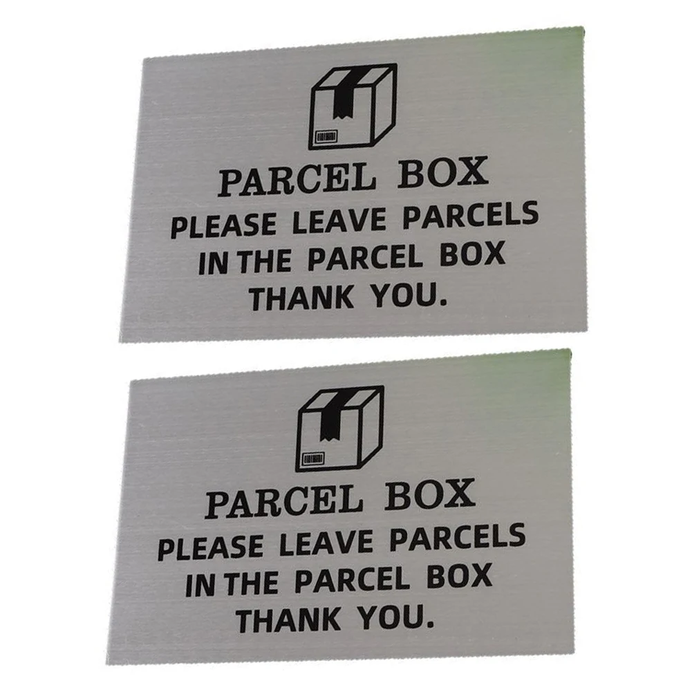1/2PCS Aluminum Metal Sign Parcel Box Signs Parcels Post Note Plaque 15X10CM Parcel Box Sign Safety Package Placement Sign