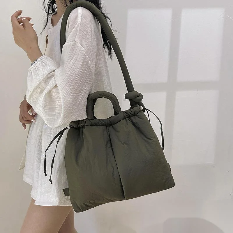 

Nylon backpack, women's down filled cotton fashionable student backpack, portable makeup bag, casual shoulder bag