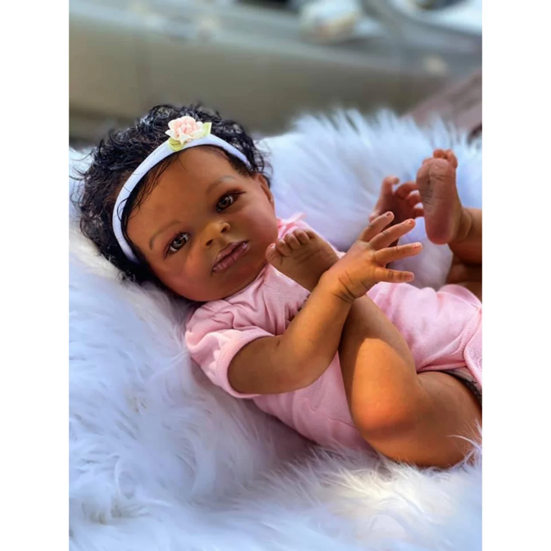 

50CM Already Finished Bebe Doll Lanny Reborn Baby in Dark Skin Doll Real Life Newborn Baby Girl Doll Children Gift Toys for Kids