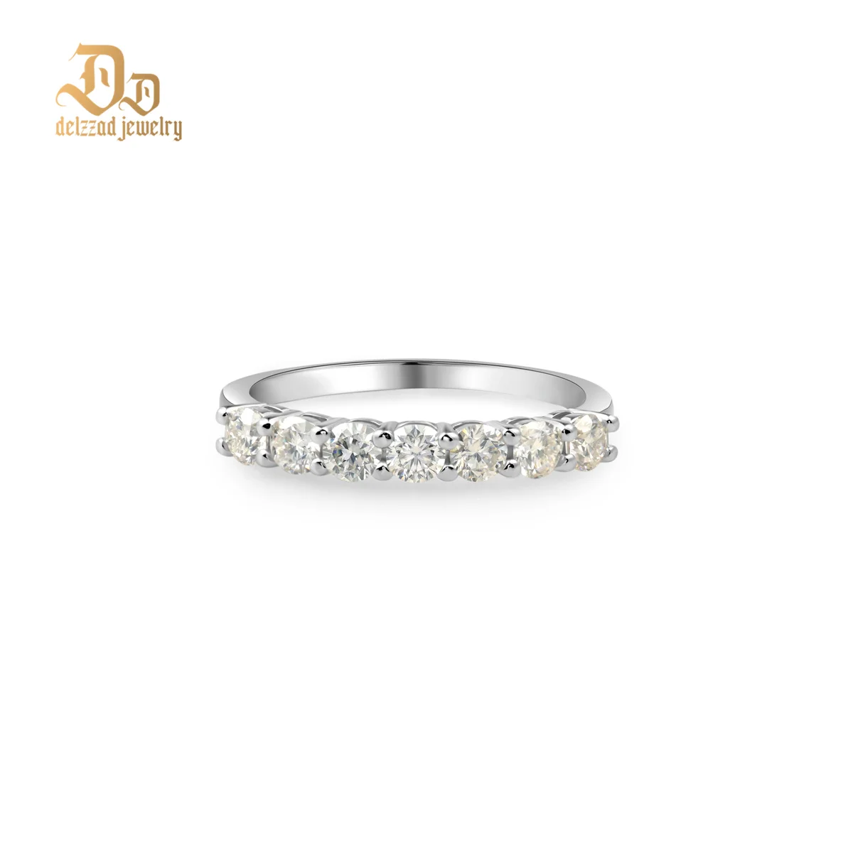 

Delzzad 10 Point 7-Row Moissanite Ring 100% S925 Silver Unisex Ring Luxury Exquisite Simple Atmosphere Shining Jewelry Gifts