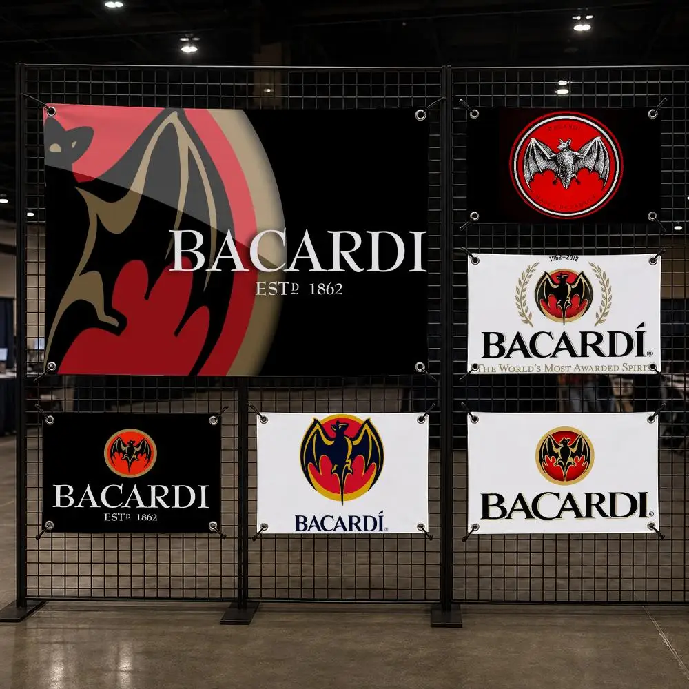 Fashion Wine B-Bacardi Beer Flags Interior Wall Hanging Background Art Banner Bedroom Home Living Room Outdoor Party Decor