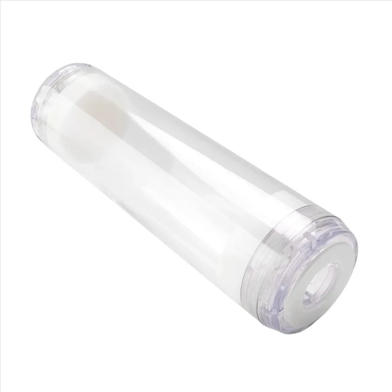 10-Inch Transparent Empty Water Filter Cartridge, Refillable Housing for Activated Carbon/KDF Media