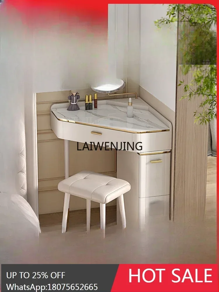 MJY light luxury wabi sabi cream wind corner bedroom bedside table integrated corner makeup table