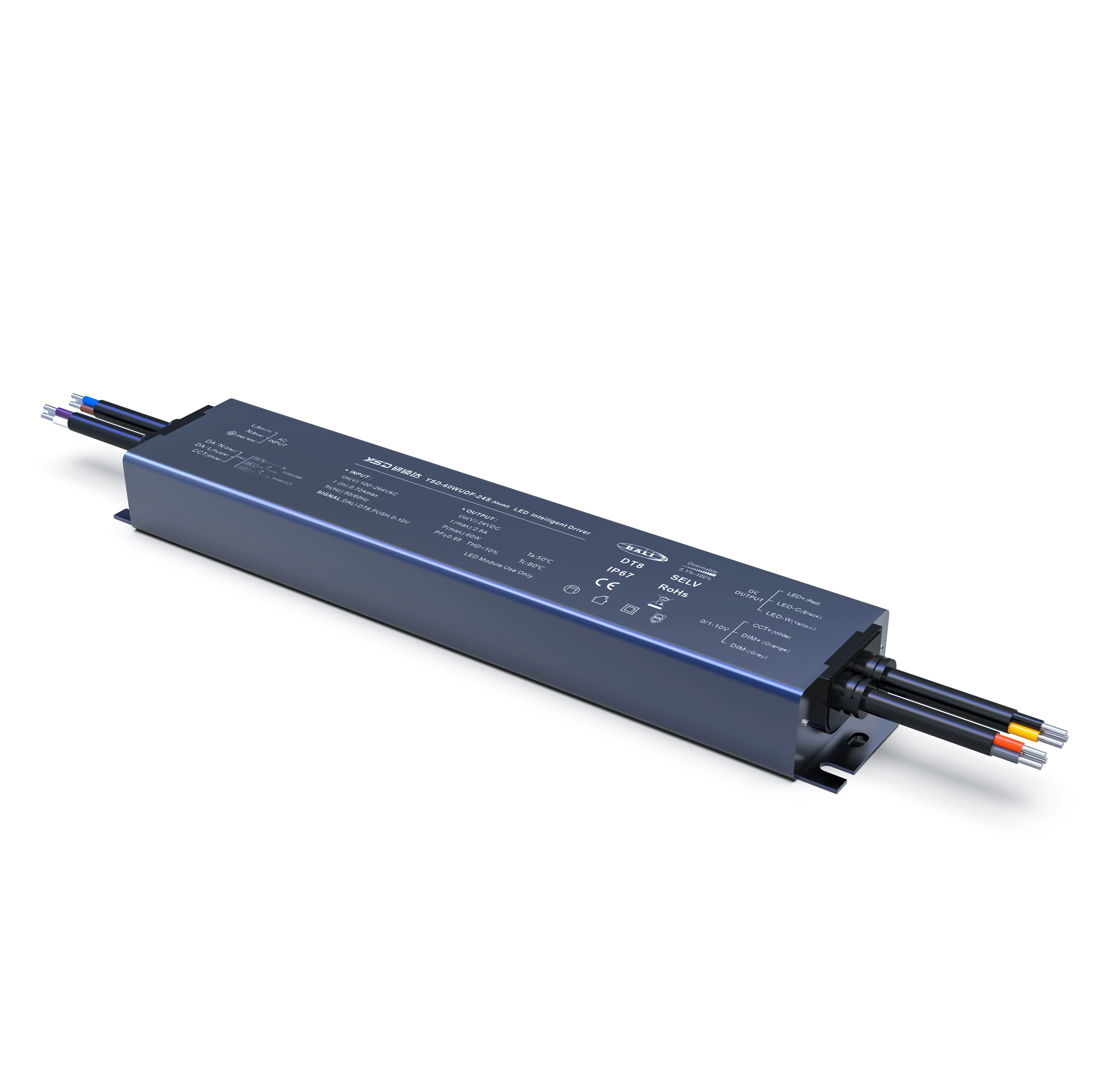 300W DALI-2 Dali Dt8 PUSH 0-10V 3 in 1 DIM CCT LED Power Supply Flicker-fee Intelligent Dali Dimming LED Driver