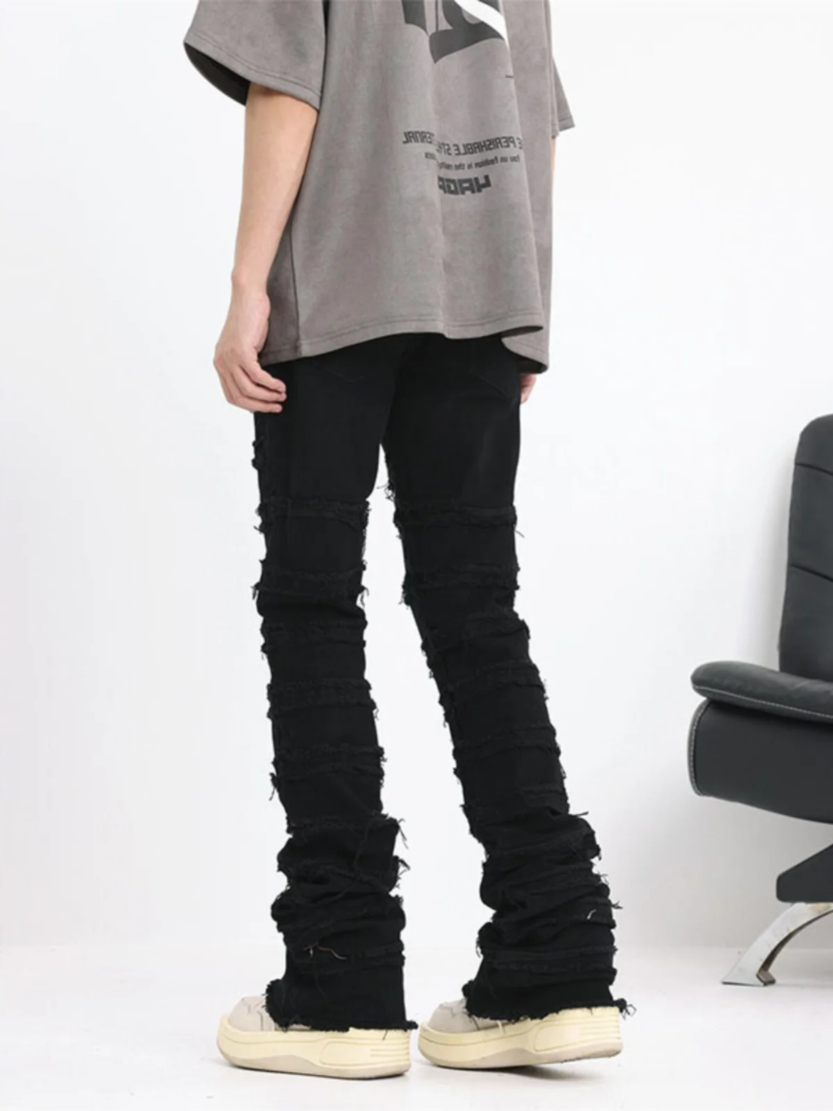 

Мужские рваные джинсы в американском стиле, модные винтажные зауженные длинные брюки для повседневной носки, молодежные, весна-осень