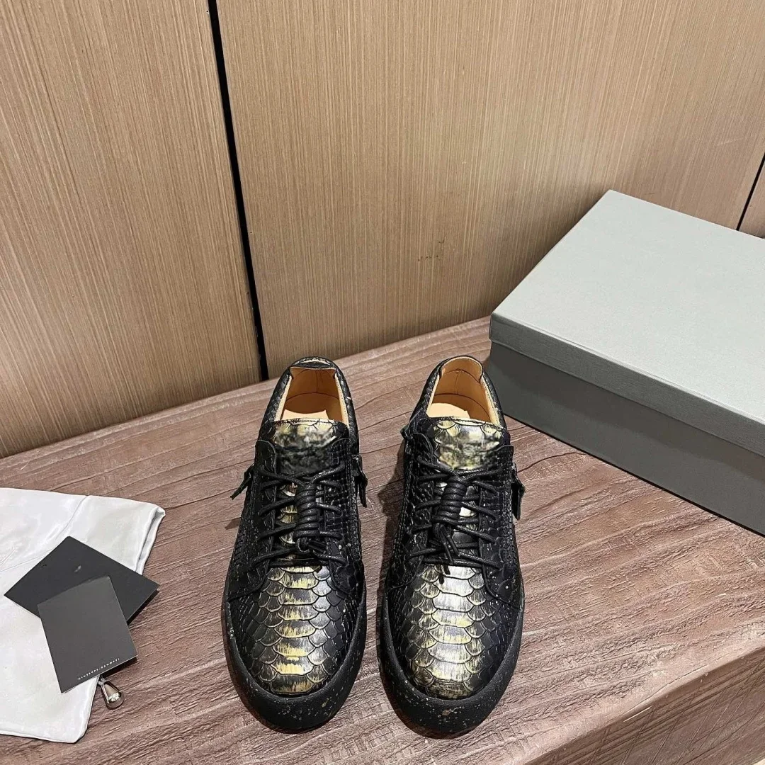 موضة جديدة أحذية رياضية كاجوال للرجال العلامة التجارية مصمم النساء أحذية التنس الفاخرة الجلد الحقيقي GZ المتسكعون أحذية رياضية 35-48 G0405 #3