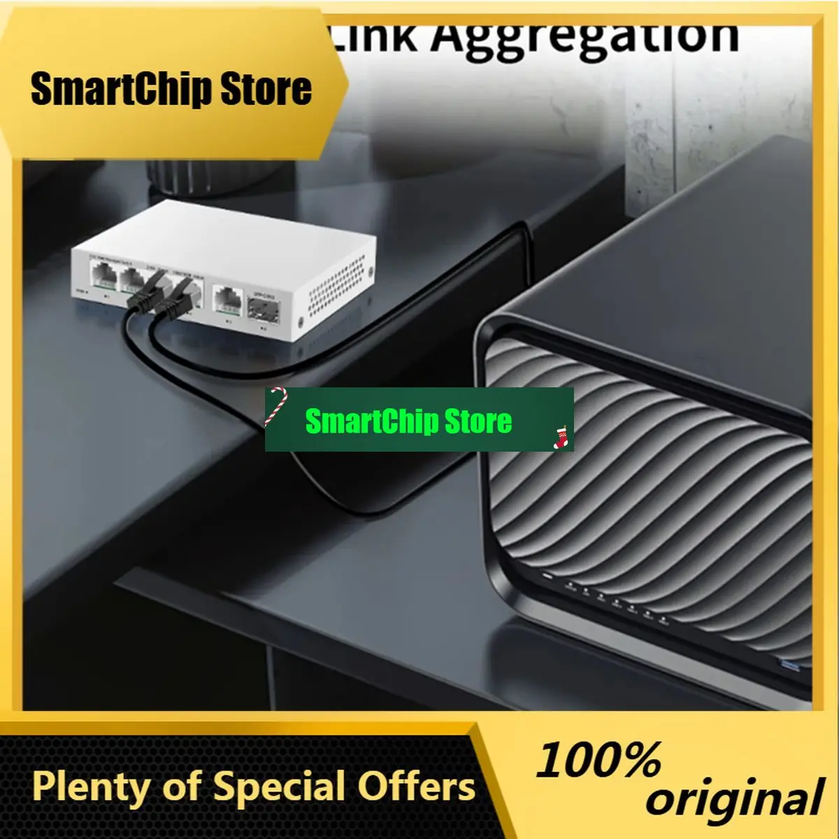 SmCpNew Electronics 2.5GbE Network Managed Switch 5 Port 10G + Slot Uplink Web Managed Link Aggregation Hub Internet Splitter EU