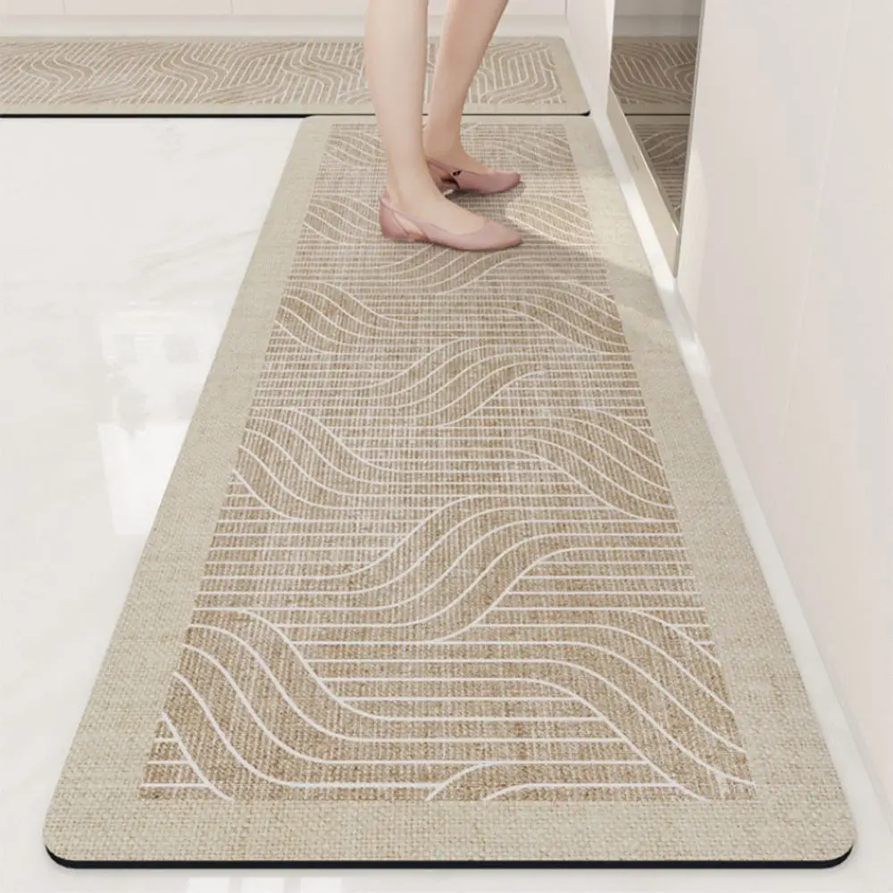 VIKAMA Corridor Hallway Carpet Modern And Simple Water-Absorbing Laundry Room Kitchen Easy-To-Clean Floor Mat Home Decoration