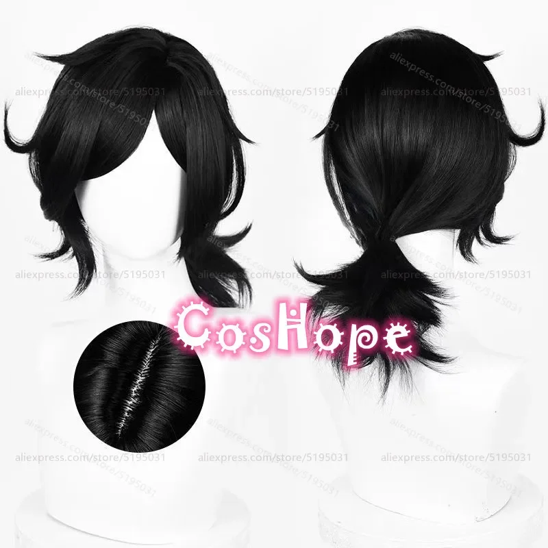 Andy und Leyley Cosplay Perücke Frauen 36 cm Kurze Haare Schwarze Perücke Cosplay Anime Perücken Hitzebeständige Synthetische Perücken Halloween
