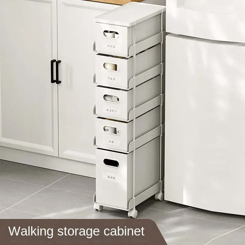 Storage Cabinet Organizer Living Room Drawers Drawer-type Gap Shelf with Pulley Toilet Storage Rack Compact