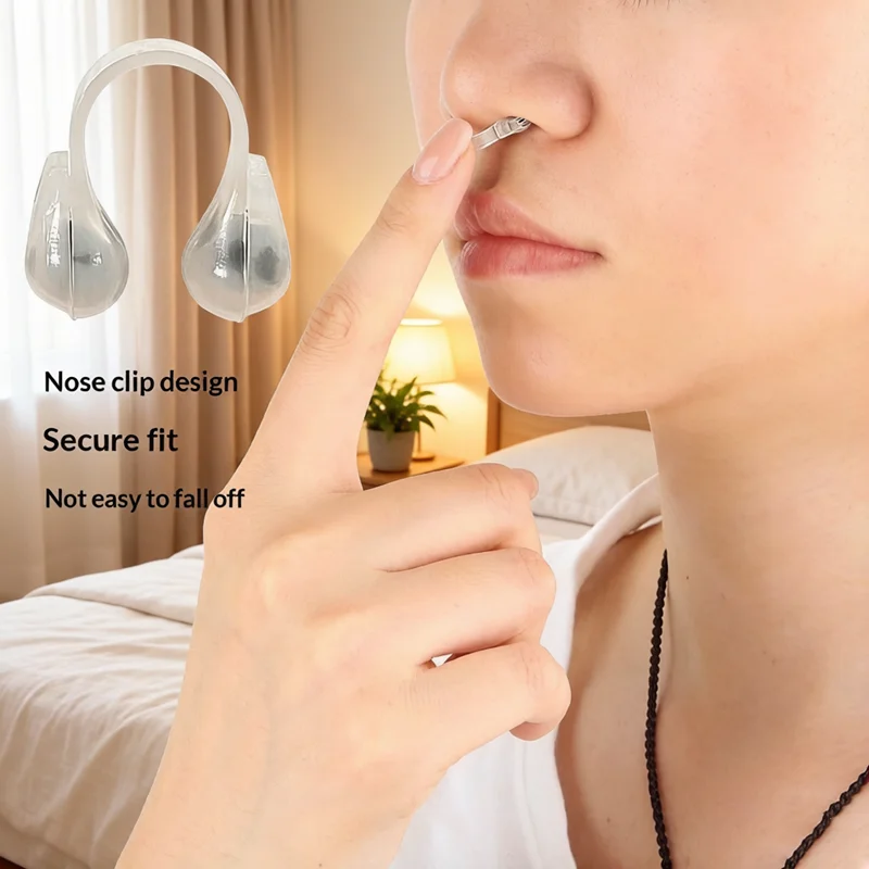 Reusable Nasal Dilator Clip, Anti Snoring Silicone Nose Device, Breathable Design, Sleeping Aid to Improve Night Breathing