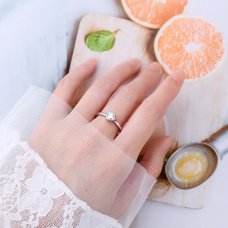 0.5CT Moissanite 925 Silver Wedding Band Ring