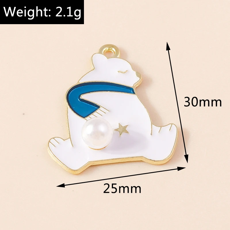 Leslie 10 Stück Emaille-Tieranhänger Bär Ente Frosch Pinguin für Schmuckherstellung DIY Halsketten Ohrringe Schmuckzubehör – Detail 28