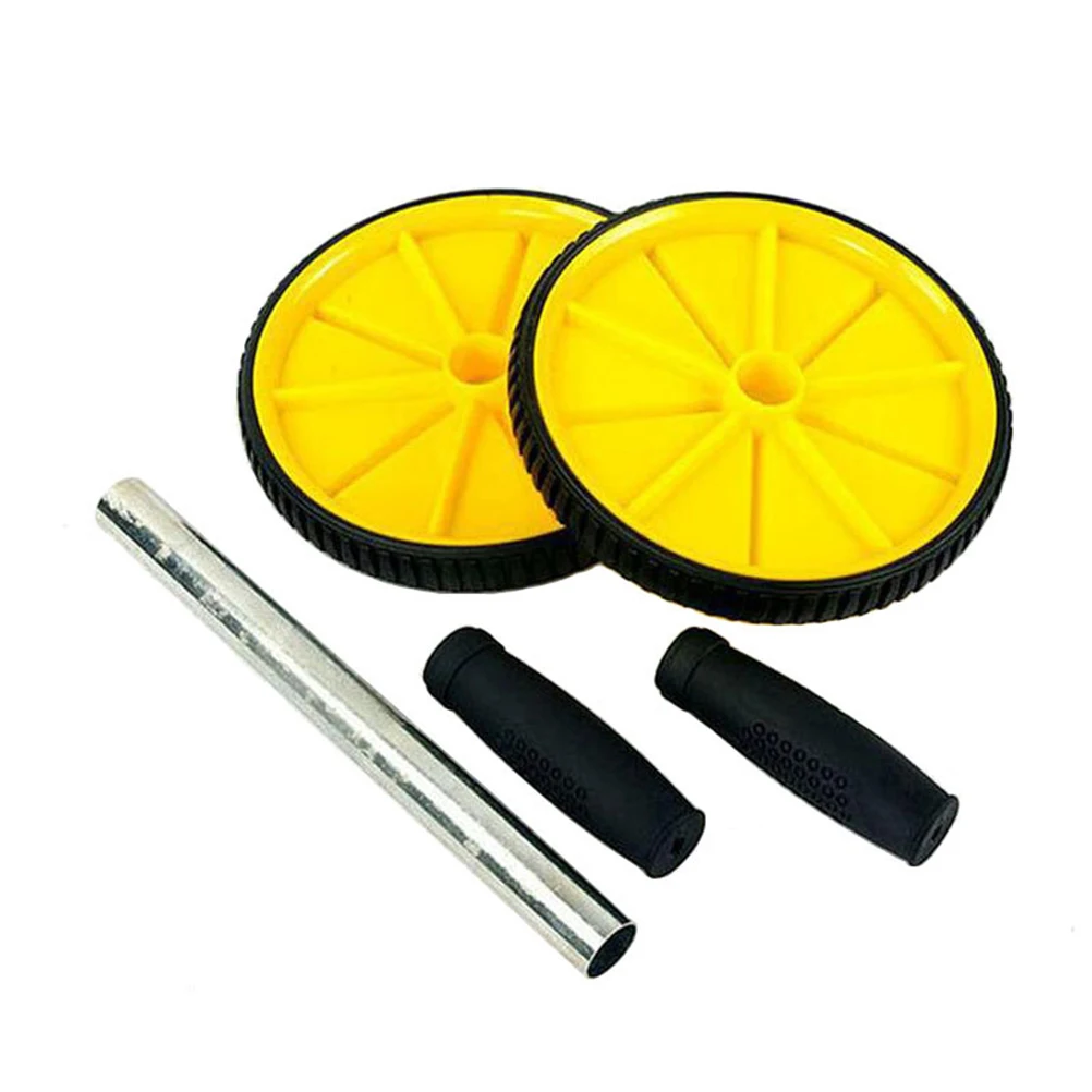 

175Mm Abdominal Exercise Roller Double Wheel Steel Tube Frame Anti-Slip Handle Quiet Abdomen Trainer For Core Strength Training