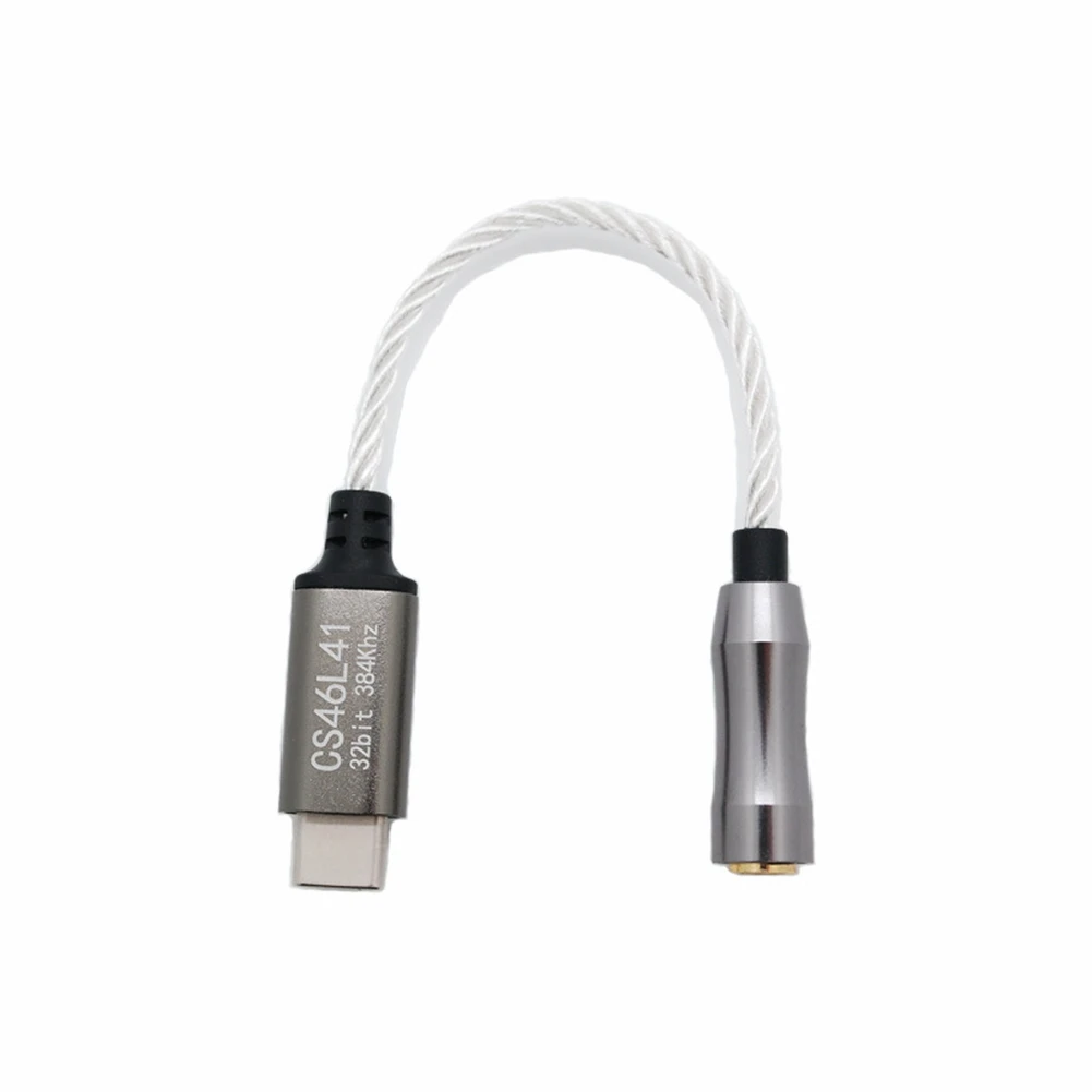 Type-C to 3.5mm HiFi Digital Headphone Amplifier CS46L41 Chip Decoding DAC Audio Adapter Cable for Android Win10,