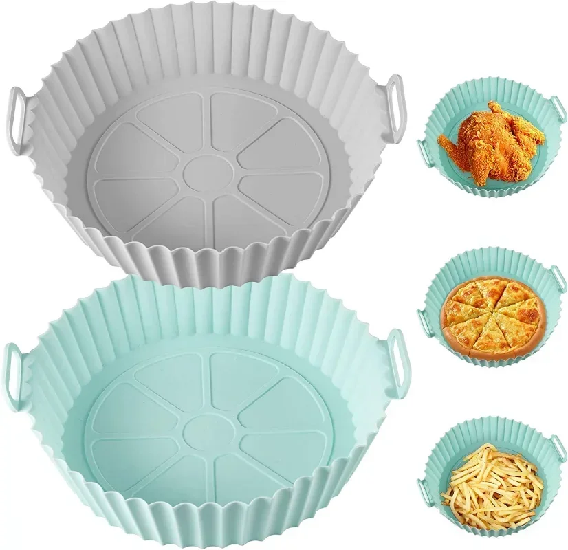 

Airfryer Silicone Basket Reusable Oven Baking Tray Silicone Mold for Air Fryer Pizza Fried Chicken Basket Air Fryer Accessories