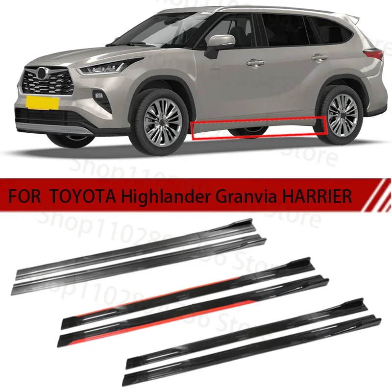 FOR TOYOTA Highlander Granvia HARRIER 2M Car Side Skirt Extension Plate Lip Separator Bumper 2.18M Racing Side Spoiler