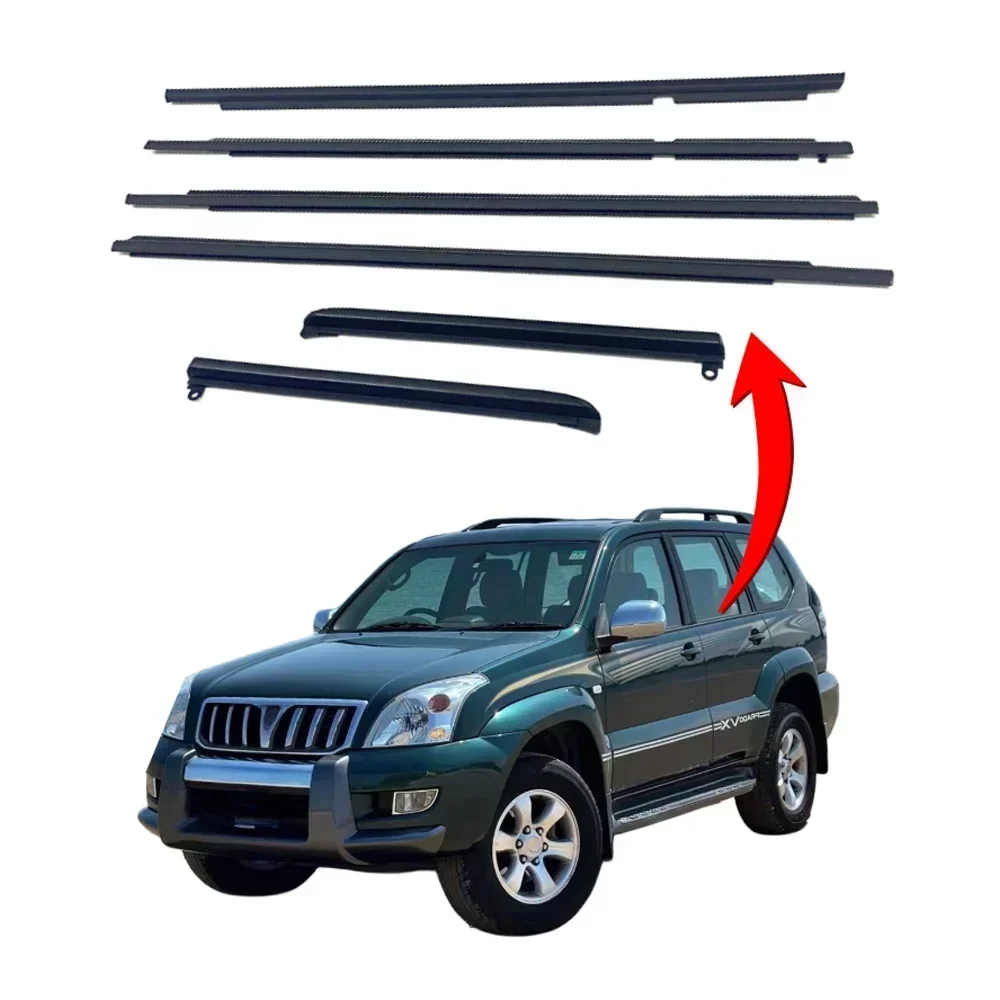 

6 Pcs Outside Chrome or Black Windows Rubber for Lexus GX470 2003-2009 Weatherstrip Seal for Land Cruiser Prado 120 75711-60061