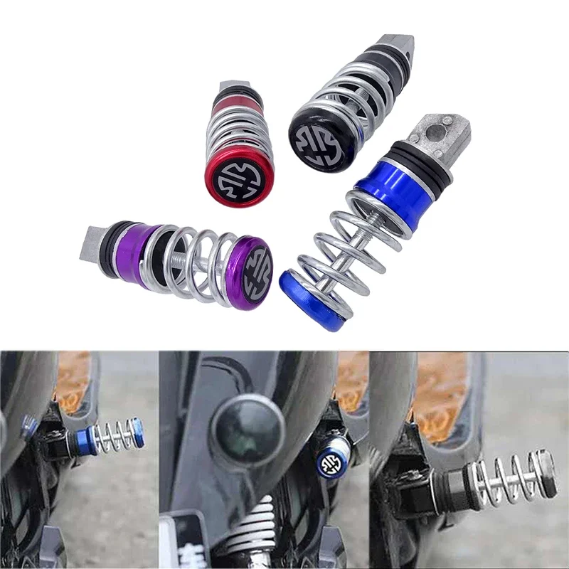 

1 Pair Spring Foot Rest Motorcycle Front Footrests Anti-Slip Foot Rest Scooter Foot Pegs for Yamaha Sukuzi Hond etc Moto Pedals
