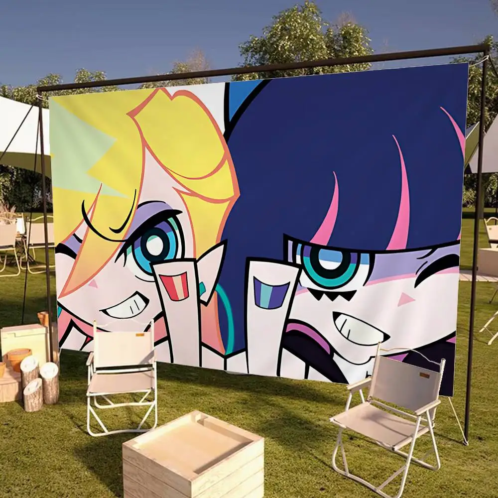 Anime Panty And Stocking With Garterbelt Creative Pattern Hanging Flag Polyester Printed Banner Hand Pulled Flag