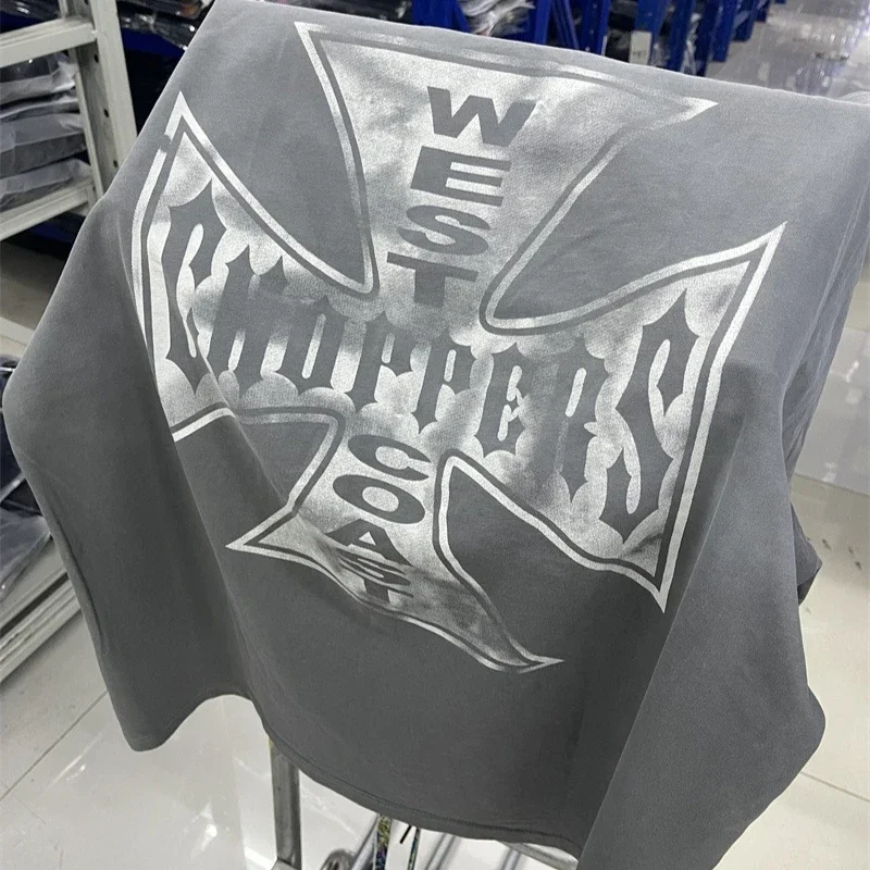 

Washed Grey West Coast Choppers T-Shirts Men Women High Quality Oversized Pure Cotton Vintage T Shirt Top Tees