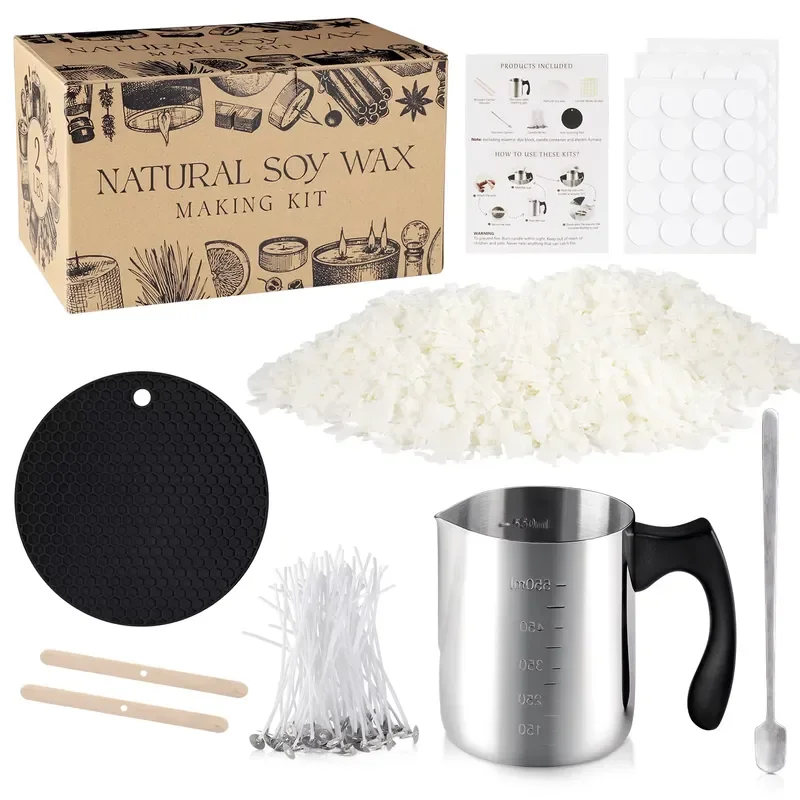 Candle making kit supplies for beginners, bean wax DIY candle making wax, beeswax, aromatherapy DIY candle making kit,