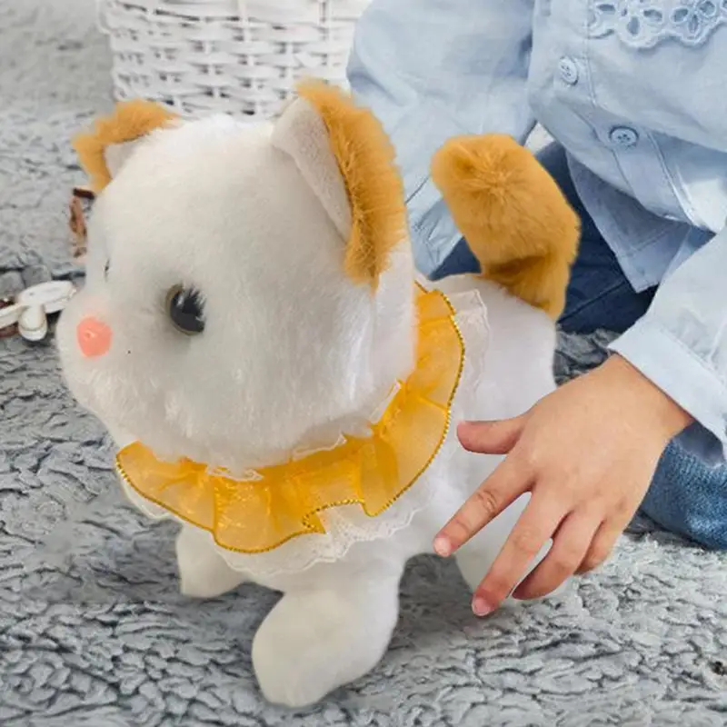 Interactive Toy Robot Kitten Walking And Wagging Tail Electronic Plush Toy Interactive Kitten Toy For Children Boys Girls