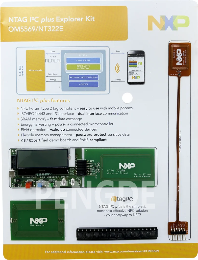 NXP OM5569-NT312D NT3H1101 Near Field Communication NFC Evaluation Board NTAG 12C PLUS