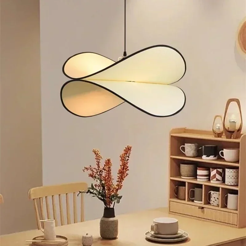 COCO Nordic Salon Chandeliers Lustre Modern Home Decor Cream Wind Fabric Led Lamp Living Room Dining Bedroom Pendant Lights