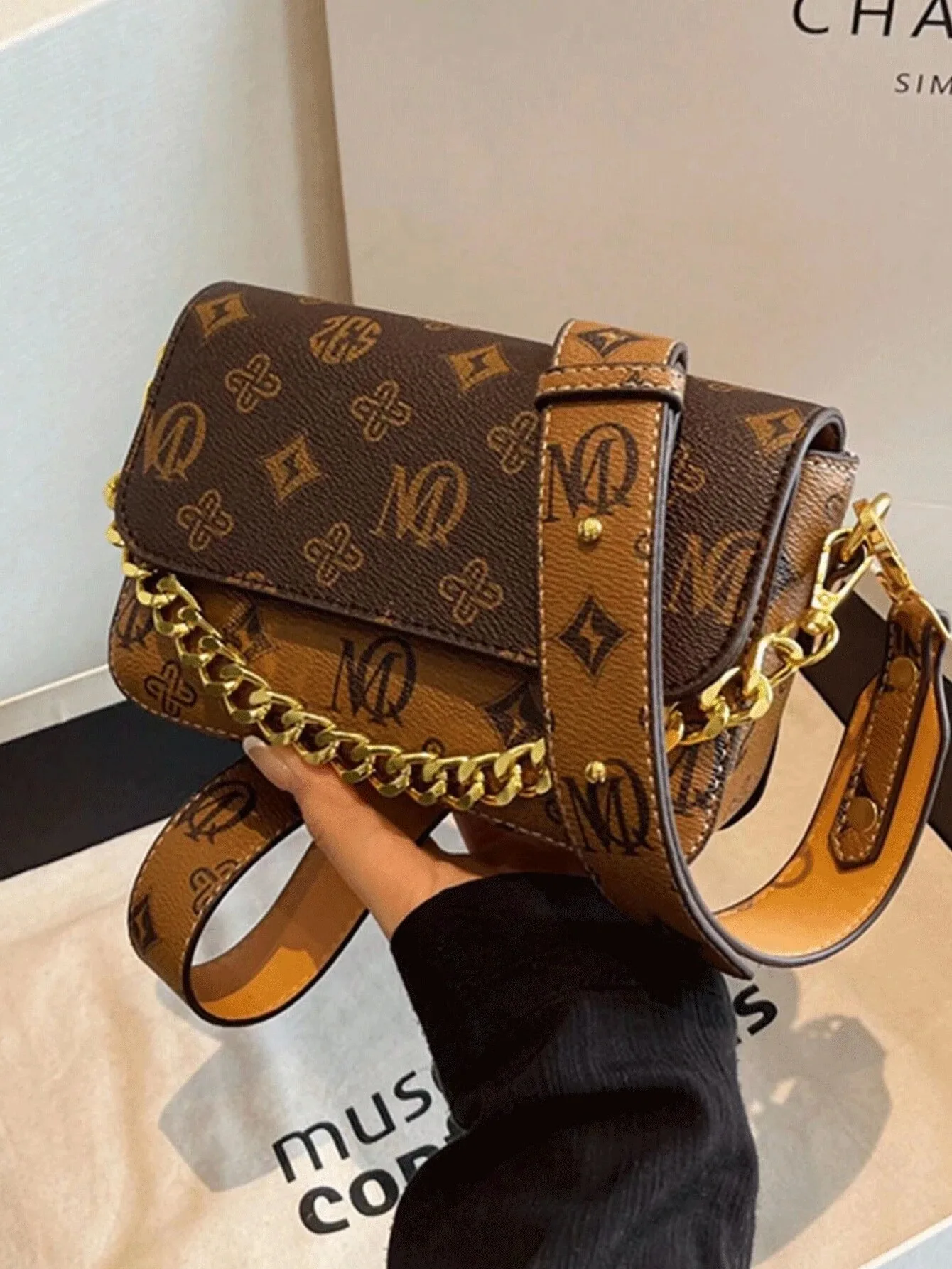 

1 шт., винтажная сумка для отдыха подмышки, сумка на плечо с цепочкой, женская диагональная посылка, сумка в стиле ретро для женщин