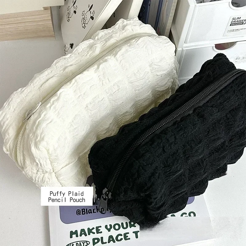 1 قطعة حقيبة مستحضرات التجميل ماكياج الحقيبة بلون مقلمة الإبداعية وسادة حقيبة اللوازم المدرسية صندوق أدوات مكتب منظم أدوات التجميل #1