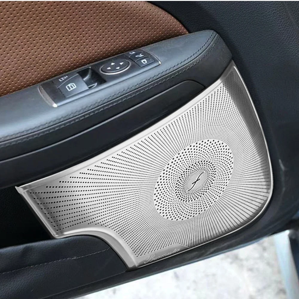 For Custom Fit Door Speaker Mesh Cover For Mercedes For SLK200 For SLK300 For SLK350 2011 2012 Stainless Steel Silver