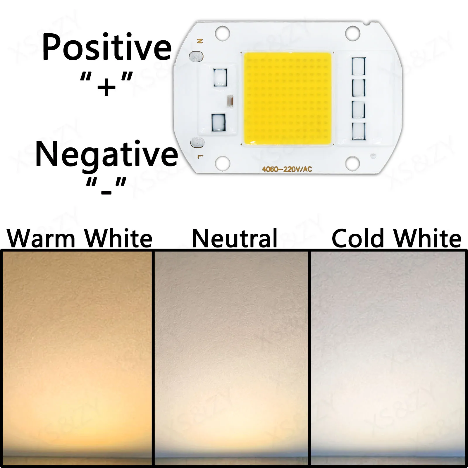 10pcs AC220V LED Bead integrato COB Chip Light Source Anti Surge No Driving 50W Warm Cold White Neutral Flood Light Source Chip