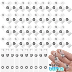 10-50Pcs ID Badge Clip Clear PVC ID Badge Holder Clip with Snap and Eyelet Lanyard Card Holder Straps for Work Badges Name Tag