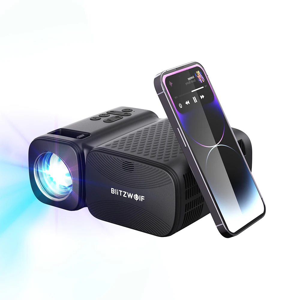 Blitzwolf V3 Mini WIFI Projector 5G-WIFI Screen Mirroring Wireless 1080P Supported Bluetooth 5.0 250 ANSI Lumen Portable Outdoor