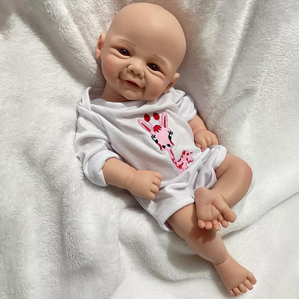 

17 Inch Painted/Unpainted Handcrafted Rebirth Doll Floppy Realistic Full Silicone Newborn Baby Girl Christmas Suprised Gift