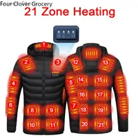 Men 21 Areas Heated Jacket USB Electric Heating Vest For Women Winter Outdoor Warm Thermal Coat Parka Jacket Unisex