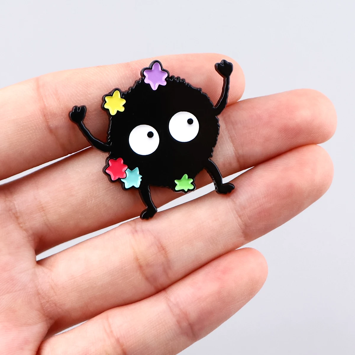 AD2912 Black Dust Elf Enamel Pins Women\'s Brooch on Clothes Anime Metal Badges Lapel Pins for Backpacks Jewelry Accessories