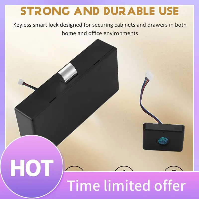 B69C Biometric Fingerprint Lock Black Keyless Cabinet Lock Smart Drawer Locks Smart Drawer Locks Anti-Theft Door Lock