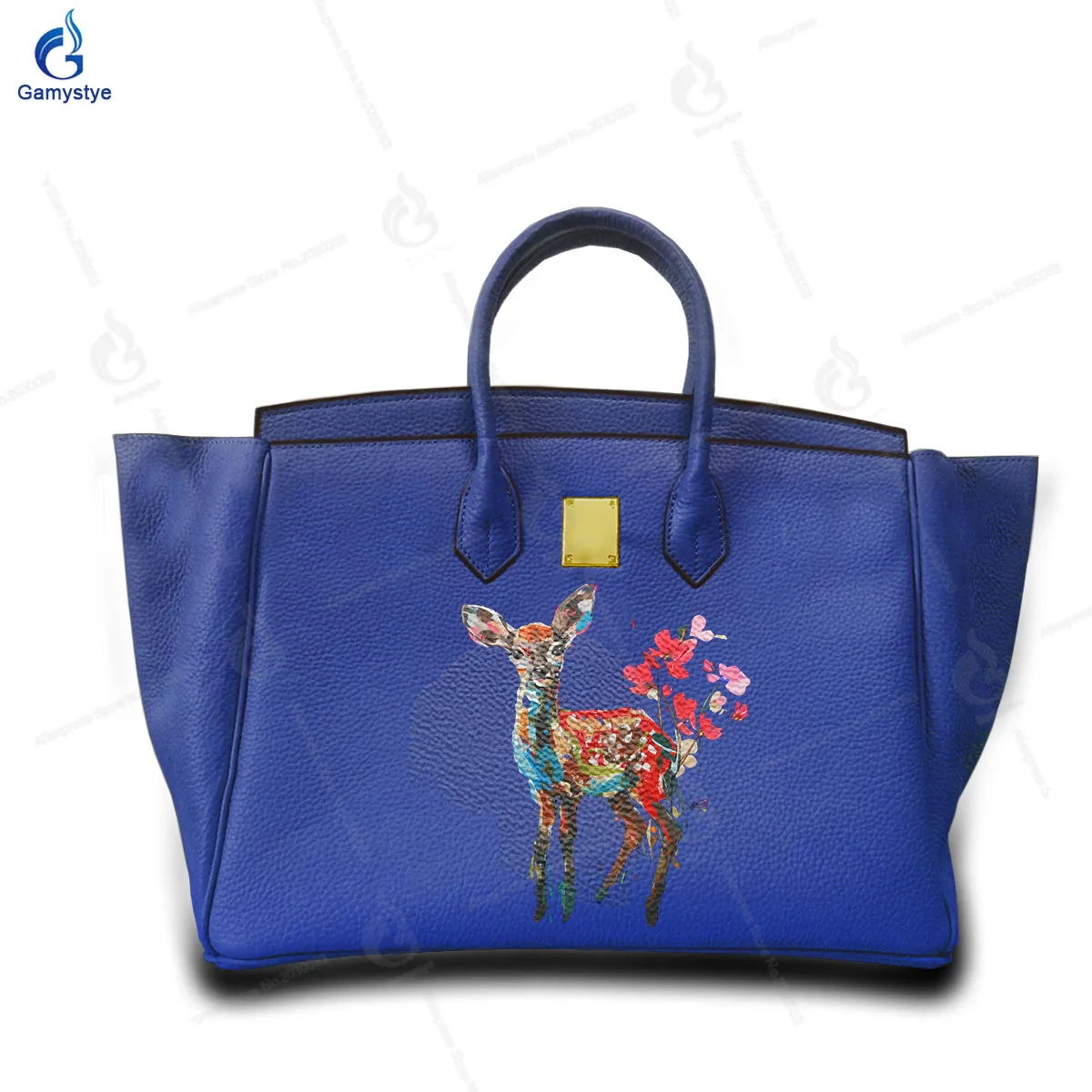 

Handbag Sale Print Totes Designer Tote Women Purses and Handbags Luxurious Deer Custom Print Lychee Pattern Real Cowskin Leather