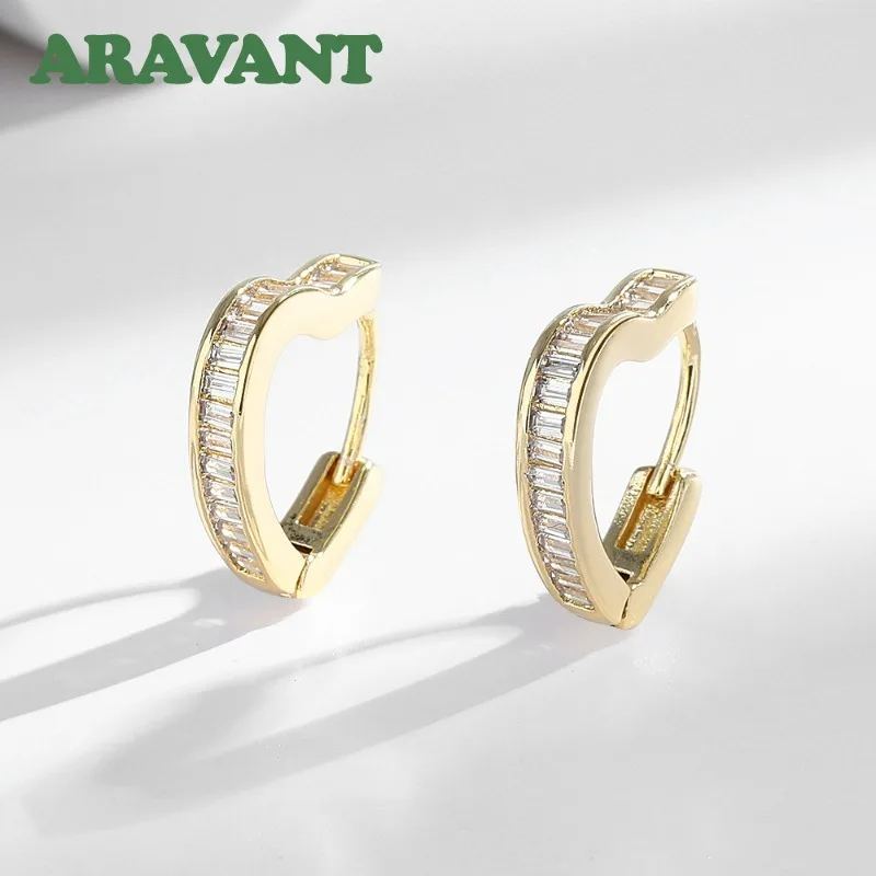 ARAVANT 925 Sterling Silver 18K Gold Heart Cubic Zirconia For Women Fashion Jewelry
