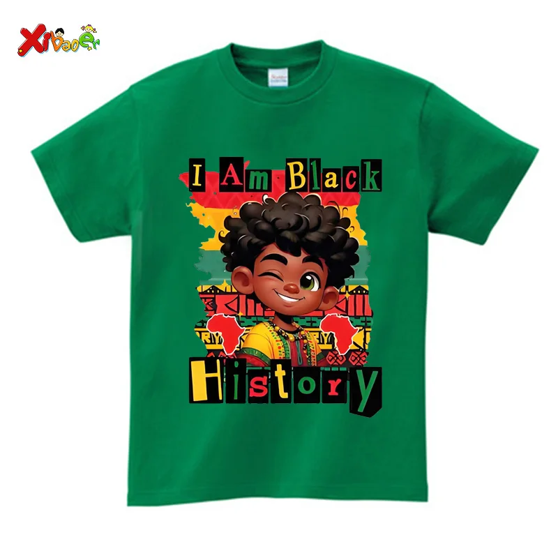 Black History Month Kids T Shirt I Am Black History African Boy Girl Kid Children Short Sleeve Tee Casual  African Heritage