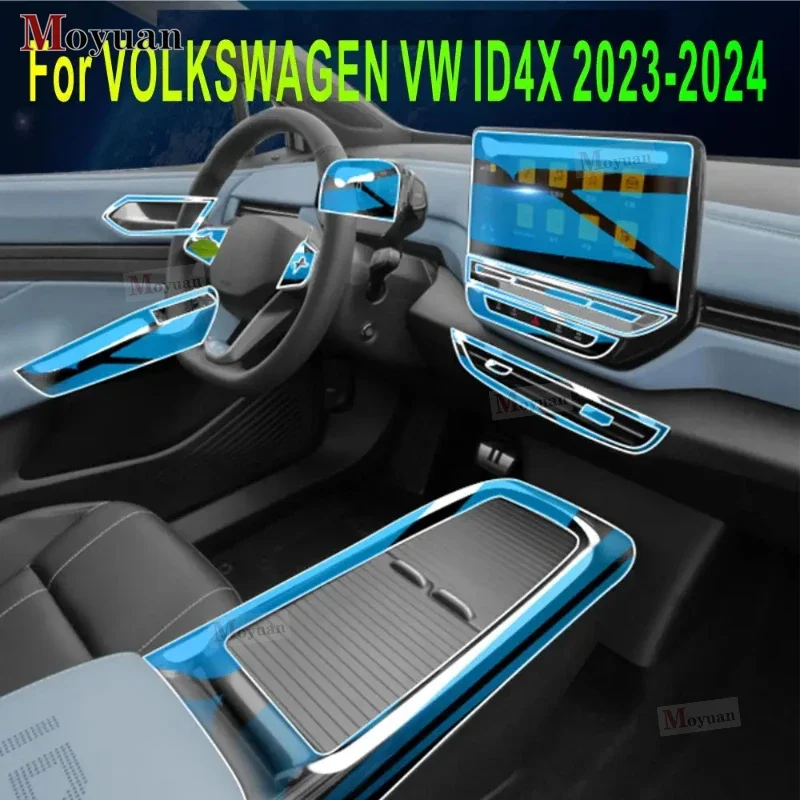 For VOLKSWAGEN VW ID4X 2023-2024 Gearbox Panel Navigation Screen Automotive Interior TPU Protective Film Anti-Scratch Sticker