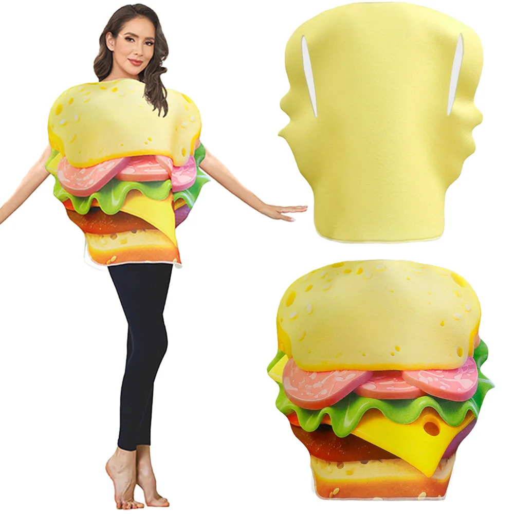 

Halloween Cosplay Hamburger Clothing Hallowmas Party Roleplay Costume Disguise Carnival Role Play Suits Outifts For Woman Adult