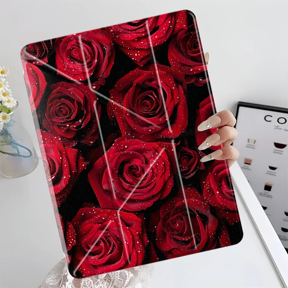Beautiful Flowers Tablet Case For Samsung Galaxy Tab A8 S8 A11 S10 Lite A9 Plus S7 FE S9 Plus With Pen Slot Cover