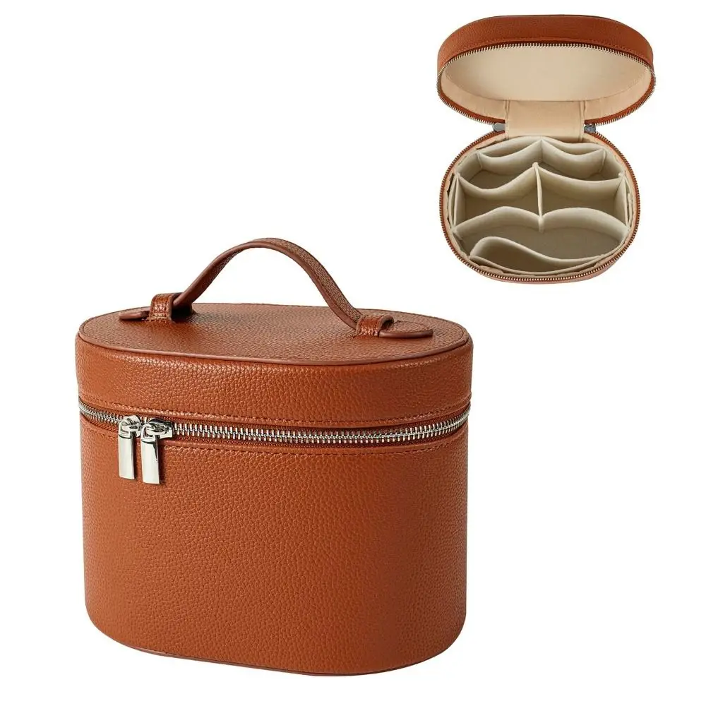 Large Capacity Cosmetic Box Internal Storage Box Waterproof Makeup Bag PU Leather Zipper Closure Travel Organizer Bag